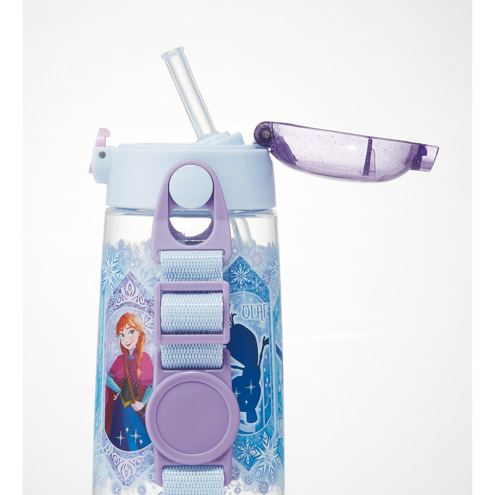 【送料無料】ワンプッシュ式ストロー水筒 プラスチック製 480ml アナと雪の女王25/PDSH5_4973307690259