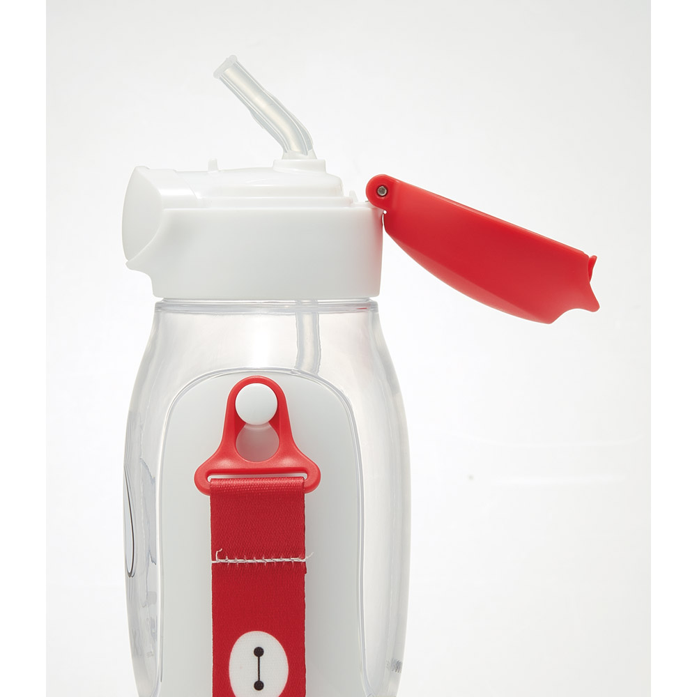 【送料無料】ワンプッシュ式ストロー水筒 プラスチック製 530ml ベイマックス２５／PDSH6DX_4973307685217