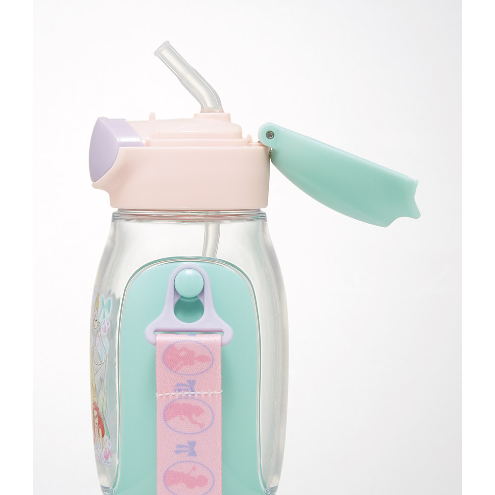 【送料無料】ワンプッシュ式ストロー水筒 プラスチック製 530ml プリンセス25/PDSH6DX_4973307690044
