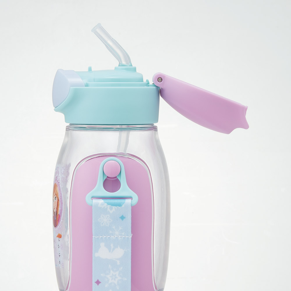 【送料無料】ワンプッシュ式ストロー水筒 プラスチック製 530ml アナと雪の女王25/PDSH6DX_4973307690266