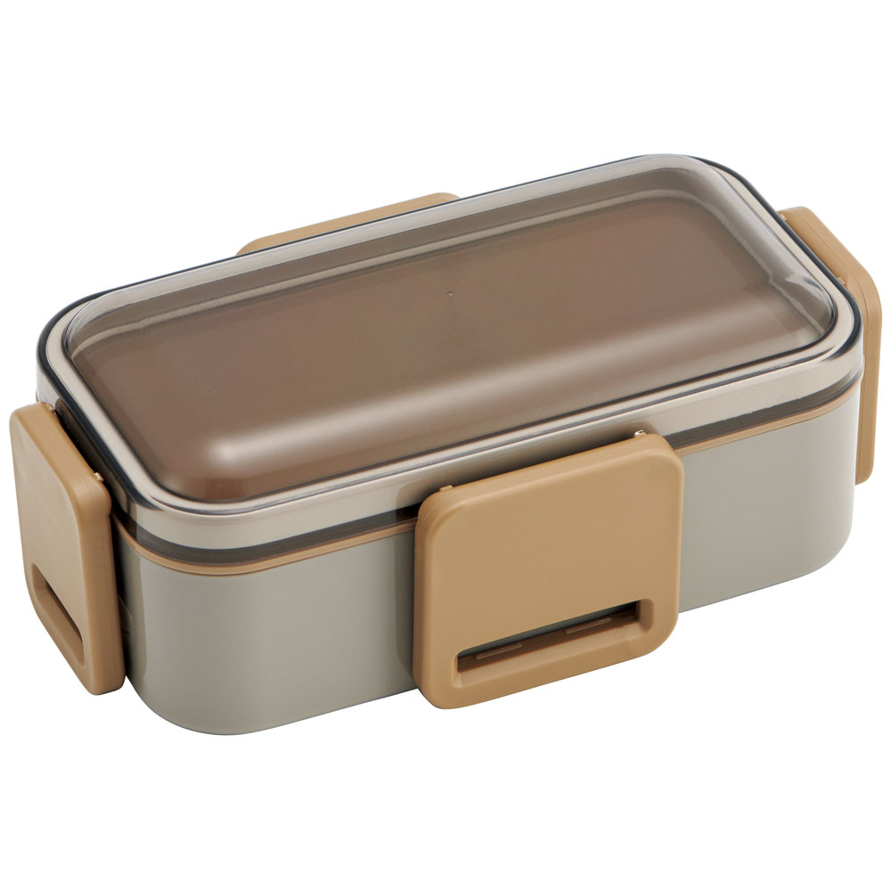 弁当箱 大人 子供 二段 仕切り 食洗機 レンジ 対応 小学生 600ml かわいい スケーター skater PFLW4AG 抗菌 モーブグレー 灰色 キッズドア 無地 シンプル