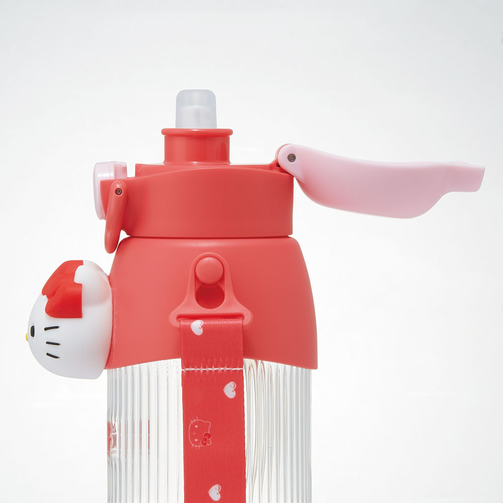 【送料無料】立体 マスコット 付き ストロー ボトル 水筒 590ml 子供 キッズ かわいい スケーター skater PMSHP6 キティ ハローキティ キティちゃん 女の子