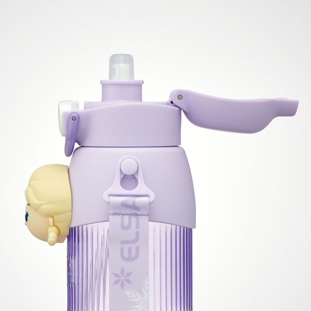 【送料無料】立体 マスコット 付き ストロー ボトル 水筒 590ml 子供 キッズ かわいい スケーター skater PMSHP6 ディズニー ツムツム エルサ Disney 男の子 女の子
