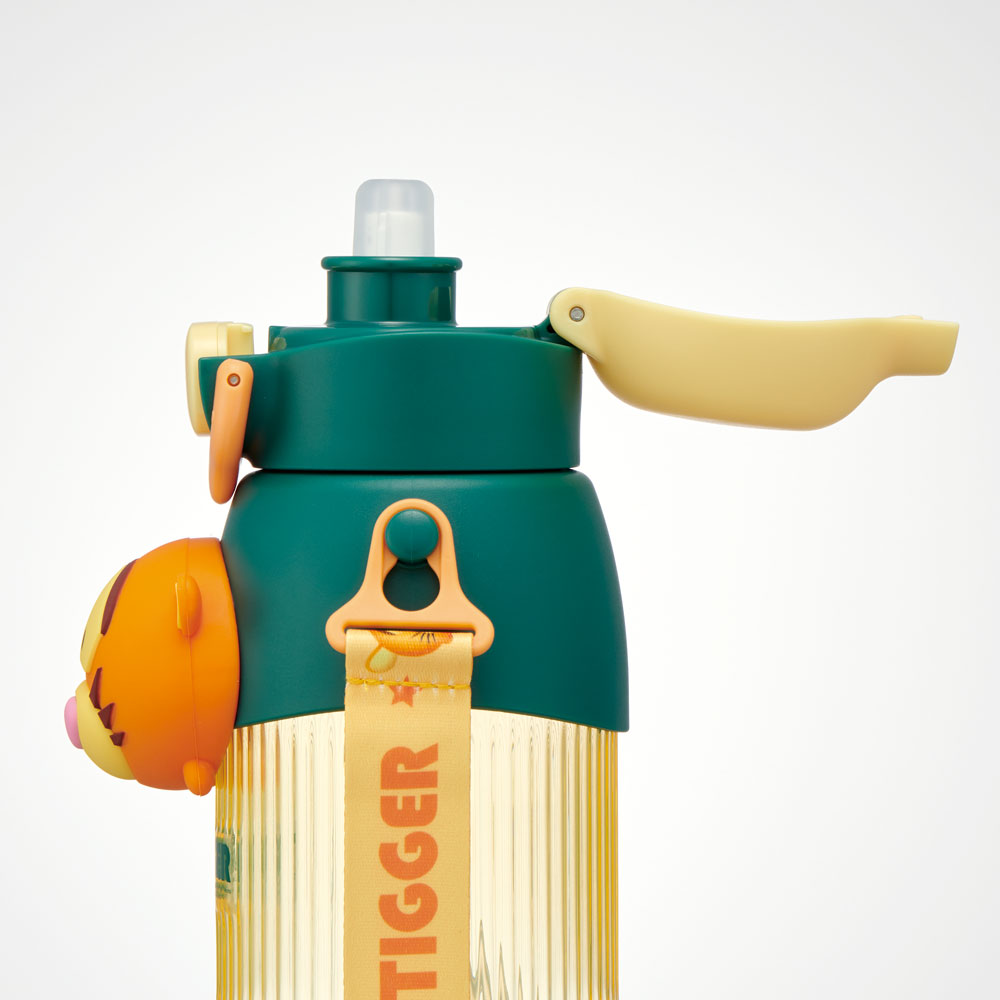 【送料無料】立体 マスコット 付き ストロー ボトル 水筒 590ml 子供 キッズ かわいい スケーター skater PMSHP6 ディズニー ツムツム ティガー Disney 男の子 女の子