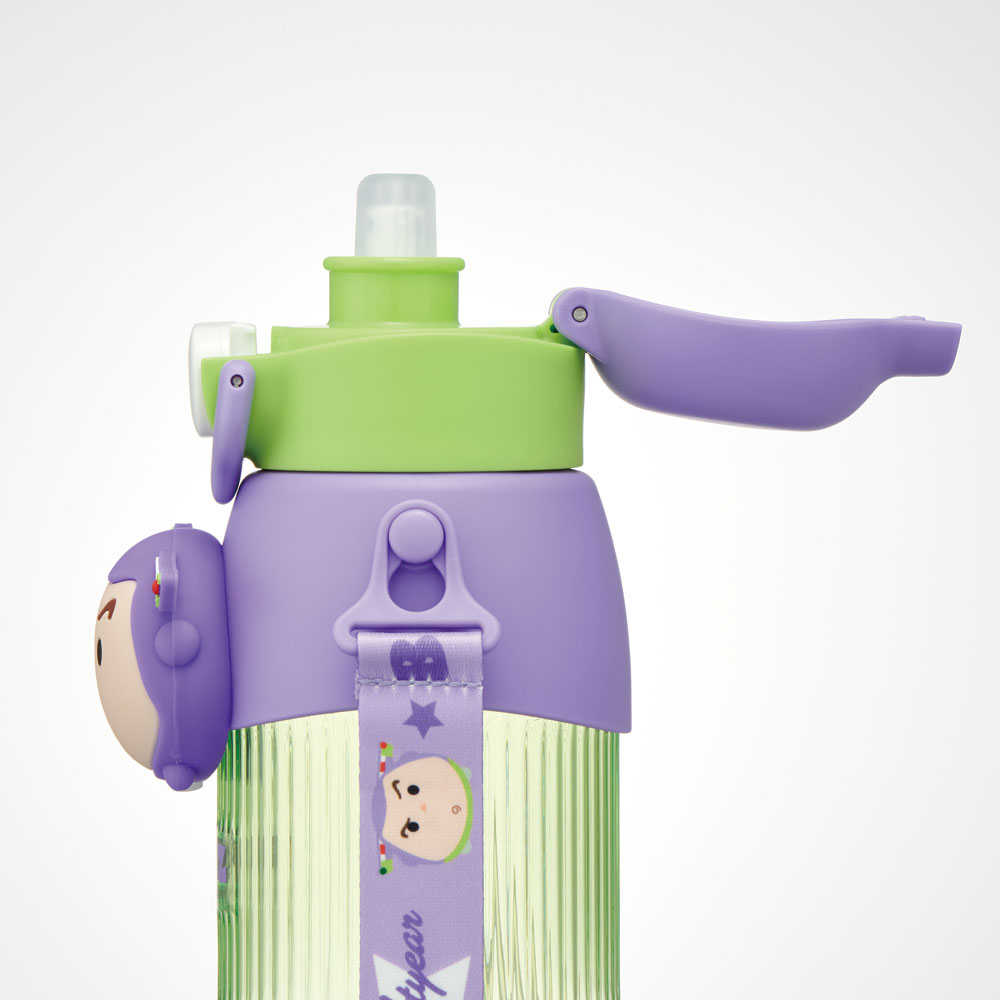 【送料無料】立体 マスコット 付き ストロー ボトル 水筒 590ml 子供 キッズ かわいい スケーター skater PMSHP6 ディズニー ツムツム バズ Disney 男の子 女の子