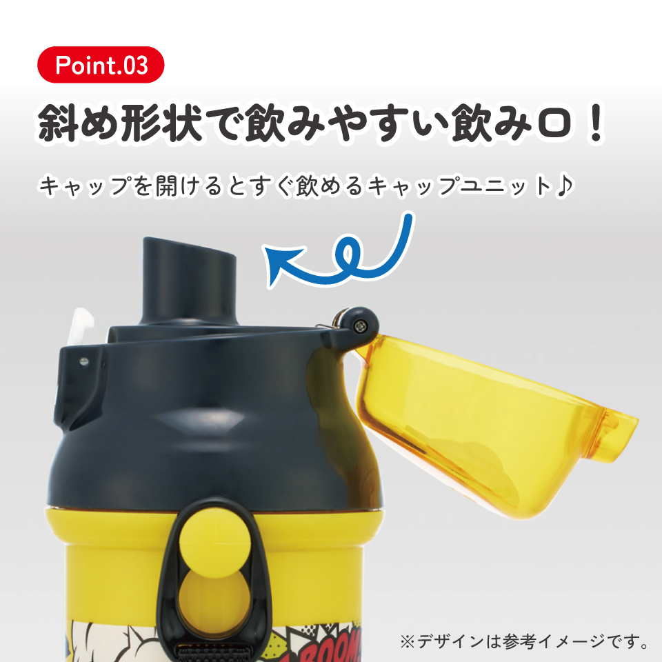 スケーター 水筒 直飲み 大容量 480ml ワンタッチ プラスチック 食洗機対応 キッズ 幼児 skater PSB5SAN にゃんこ大戦争 26年 にゃんこ 男の子 女の子 男子【ショルダー ベルト 子供 こども 子ども 子供用 小学生 小学校】