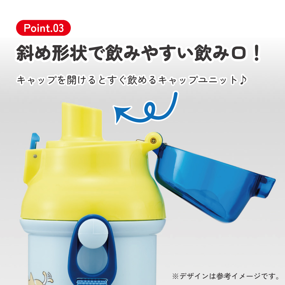スケーター 水筒 直飲み 大容量 480ml ワンタッチ プラスチック 食洗機対応 キッズ 幼児 skater PSB5SAN あつまれ!プラレールズ グッズ タカラトミー【ショルダー ベルト 子供 こども 子ども 子供用 小学生 小学校】