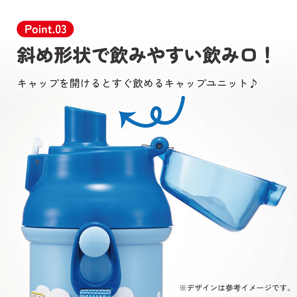 スケーター 水筒 直飲み 大容量 480ml ワンタッチ プラスチック 食洗機対応 キッズ 幼児 skater PSB5SAN 小3アシベ QQゴマちゃん アシベ ゴマちゃん【ショルダー ベルト 子供 こども 子ども 子供用 小学生 小学校】