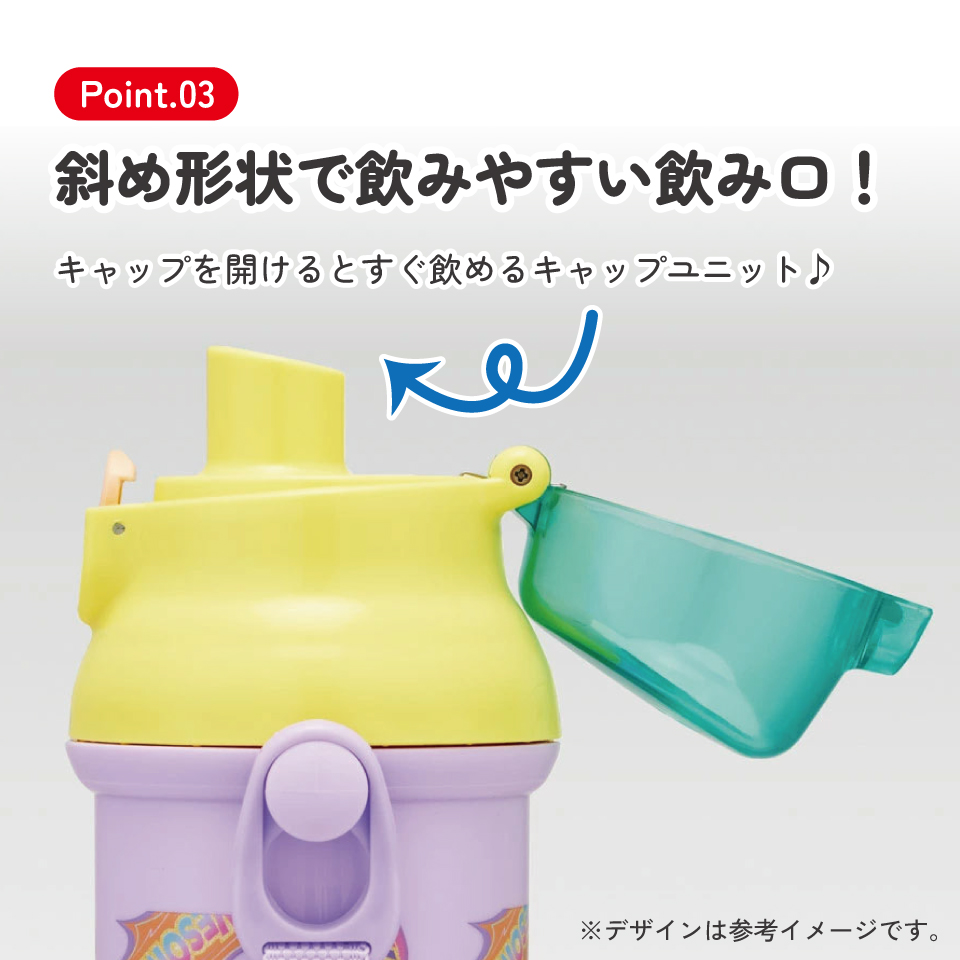 子供用 直飲み プラスチック 水筒 480ml スーパーキティ/PSB5SANAG_4973307711749