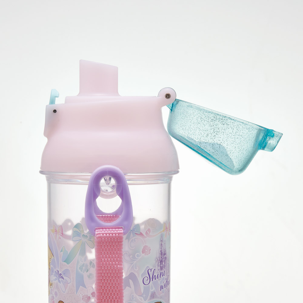 水筒 キッズ ワンタッチ プラスチック 直飲み クリア ボトル 480ml skater スケーター PSB5TR 透明 ディズニー プリンセス 25年 女の子 女子