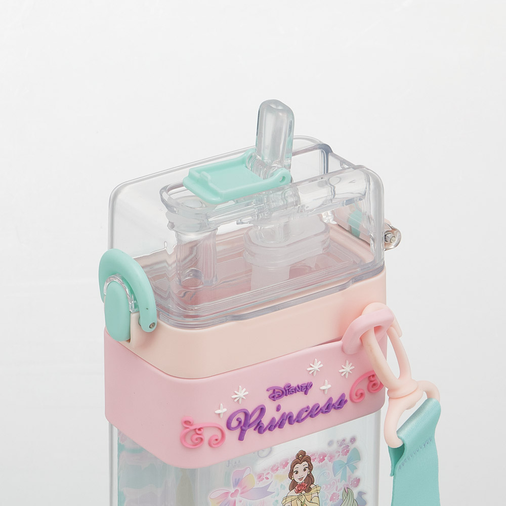 スクエア 2WAY ボトル 水筒 ストロー 直飲み 600ml 子供 キッズ キャラクター スケーター skater PSQW6 ディズニー プリンセス 女の子 女子