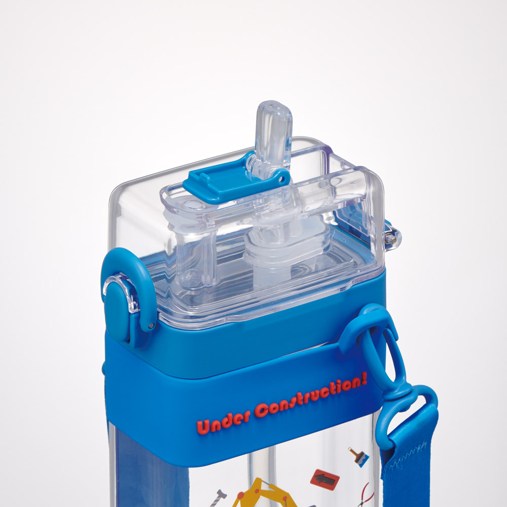 スクエア 2WAY ボトル 水筒 ストロー 直飲み 600ml 子供 キッズ キャラクター スケーター skater PSQW6 はたらく クルマ くるま 車 車柄 男の子 男子