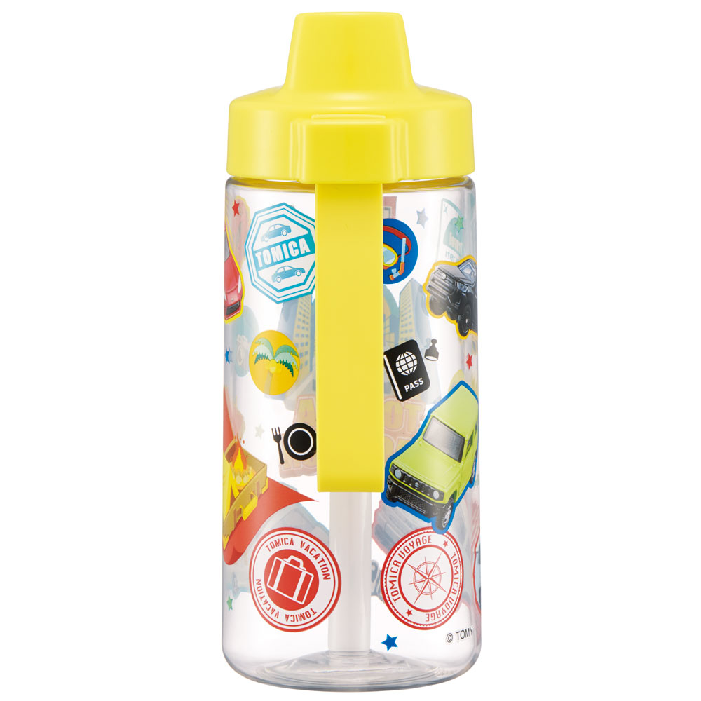 ストロー ボトル 水筒 500ml スパウト型 プラスチック クリア キッズ 子供 スケーター skater PSTB5 トミカ tomica 車 くるま 男の子 男子 男児