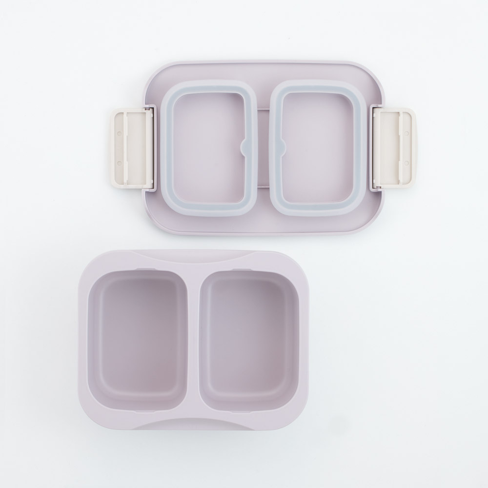 抗菌 セパレート型 弁当箱 500ml タイト ランチボックス 1段 一体型仕切り スケーター skater PTLBS5AG セピア カラー ラベンダー 紫 むらさき【お弁当 一段 大人 子供 レンジ 食洗機 対応】