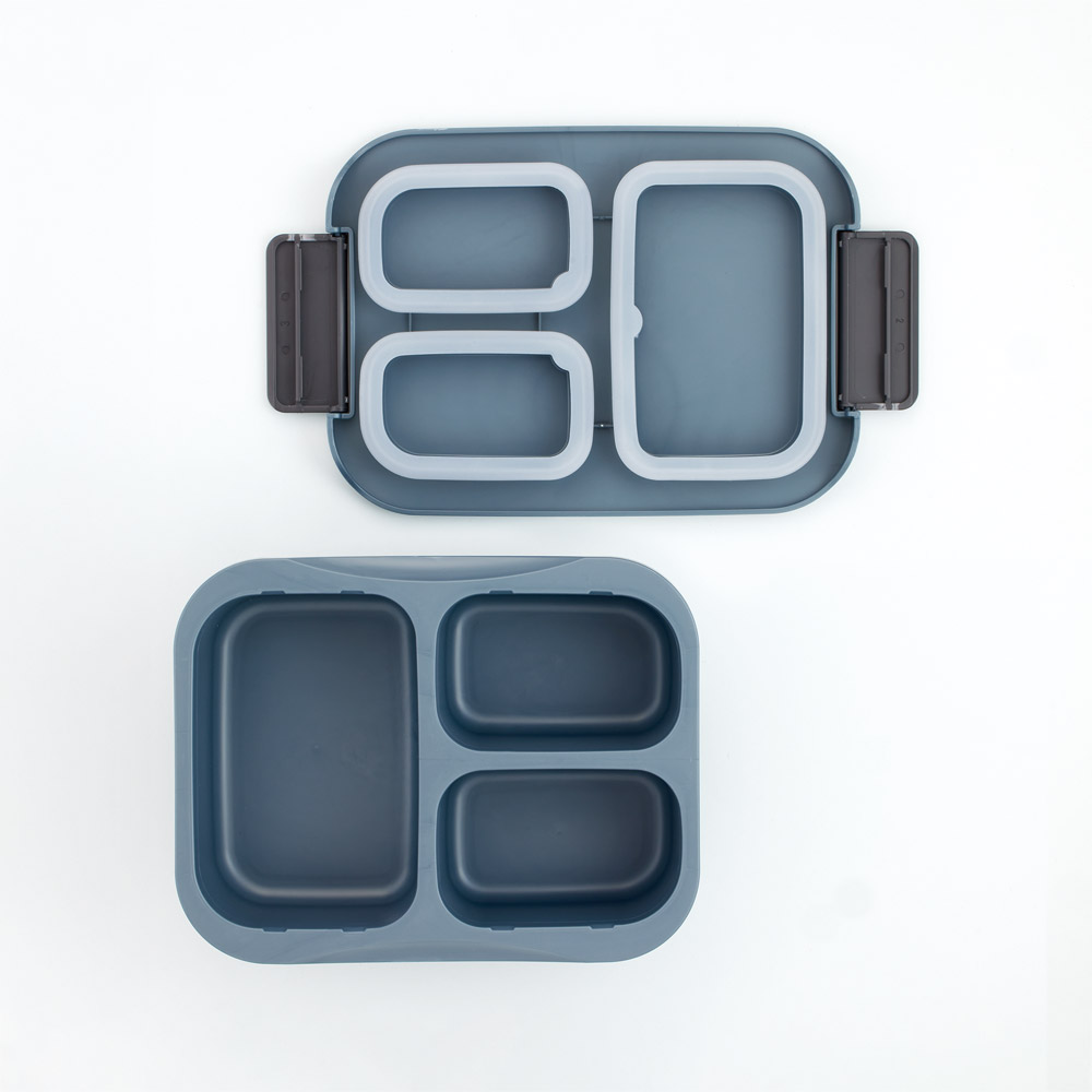 抗菌 セパレート型 弁当箱 900ml タイト ランチボックス 1段 一体型仕切り スケーター skater PTLBS9AG アッシュカラー アッシュブルー【お弁当 一段 大人 子供 レンジ 食洗機 対応】
