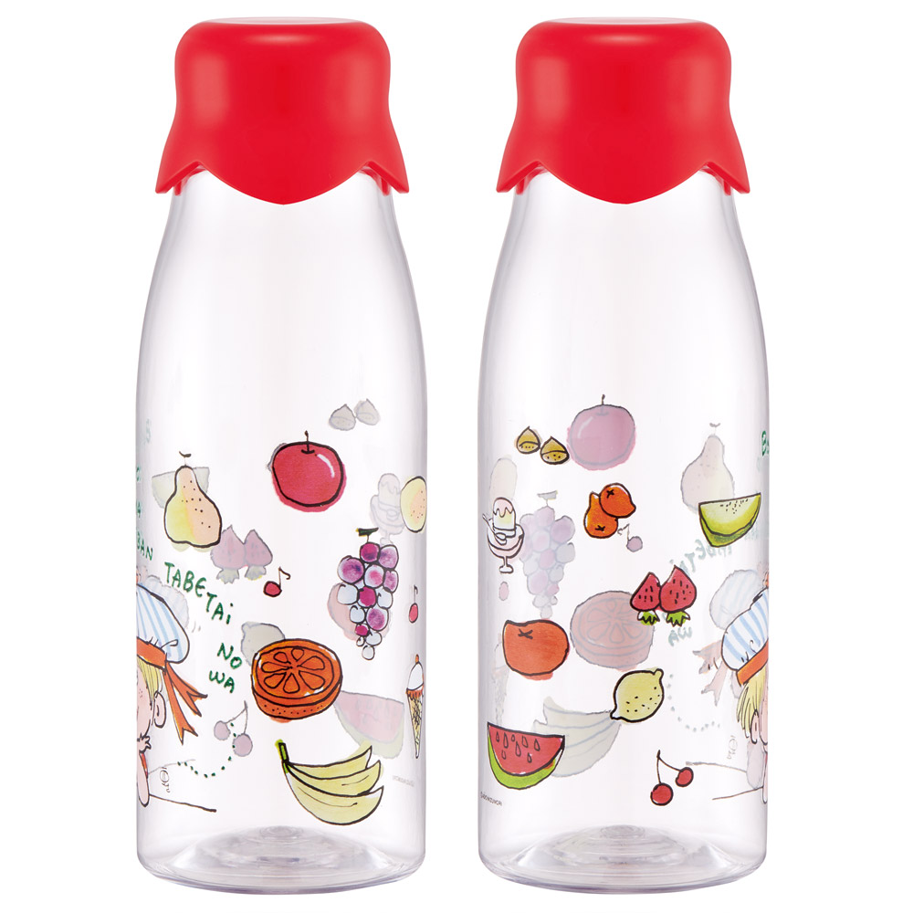 牛乳瓶風 ボトル 水筒 牛乳瓶型 500ml プラスチック おもしろ 軽量 キャラクター skater スケーター PTY5M 水森亜土 フルーツ かわいい グッズ
