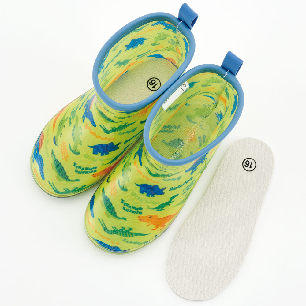 レインブーツ 16cm ディノサウルス ピクチャ/RIBT16_4973307634390