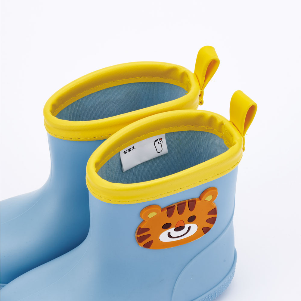 ワッペン 付き レインブーツ 長靴 キッズ 子供 14cm おしゃれ かわいい スケーター skater RIBTW14 トラ とら チアフル タイガー 動物 男の子 男子