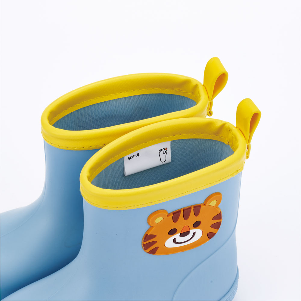 ワッペン 付き レインブーツ 長靴 キッズ 子供 15cm おしゃれ かわいい スケーター skater RIBTW15 トラ とら チアフル タイガー 動物 男の子 男子