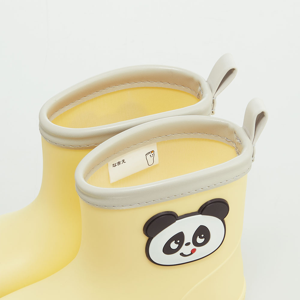 ワッペン 付き レインブーツ 長靴 キッズ 子供 15cm おしゃれ かわいい スケーター skater RIBTW15 ゴパン パンダ パンダ柄 ぱんだ 男の子 女の子