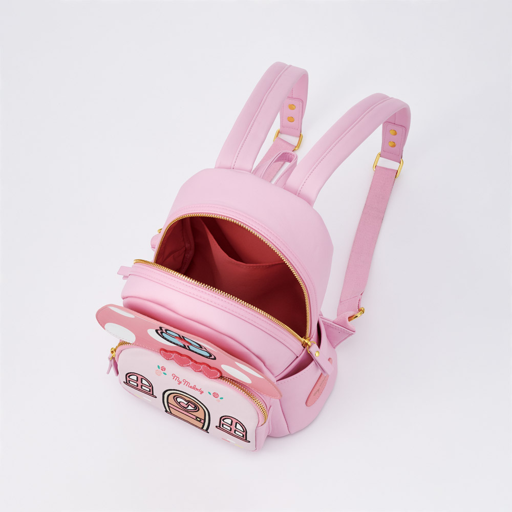ミニ リュック おでかけ かばん バッグ　家型　カバン 子供 キッズ キャラクター かわいい スケーター skater RYUL60 マイメロディ マイメロ サンリオ 女の子 女子【こども お出かけ 可愛い】