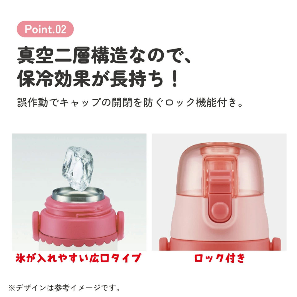 立体プリント 水筒 キッズ ワンタッチ 直飲み ステンレス 480ml おしゃれ かわいい スケーター SDPV5