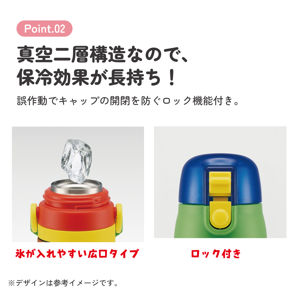 立体プリント 水筒 キッズ ワンタッチ 直飲み ステンレス 480ml おしゃれ かわいい スケーター SDPV5