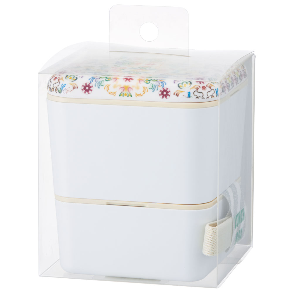 シンプル ランチボックス 角型 2段 メラミン製フタ 総容量600ml お弁当箱 スケーター skater SLBWS6M 天平文様 夢幻 薄紅 和柄 男性 女性 メンズ レディース