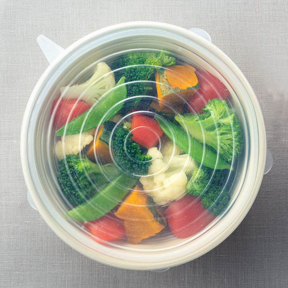かぶせるシリコーンフタ（2個セット）//ふた 蓋 エコ 食品 食材 冷凍 冷蔵 保存 便利 シリコン くり返し使える 食洗機対応 電子レンジOK// スケーター