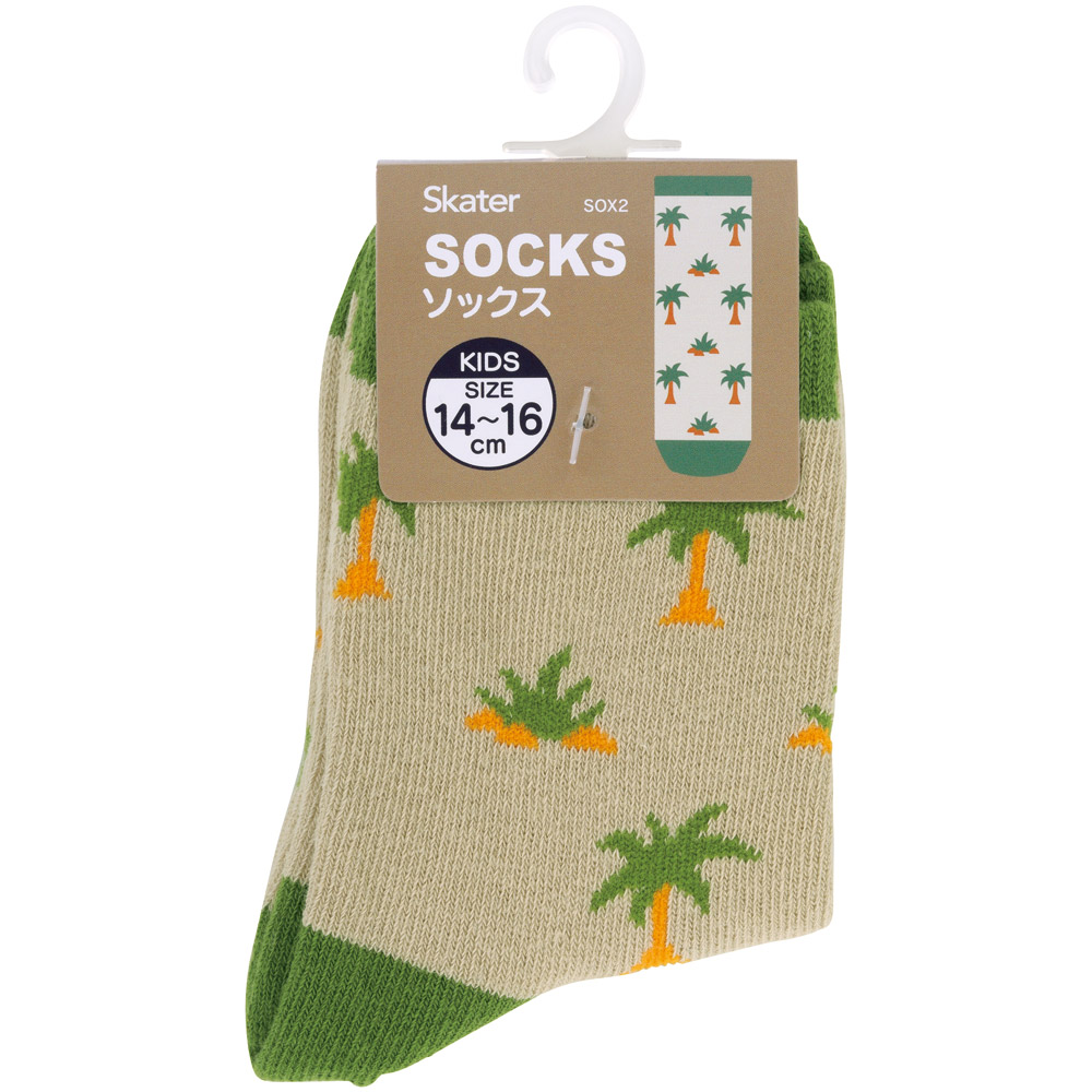 【メール便対象品】 靴下 キッズ 子供用靴下 ソックス 14～16cm くつ下 こども 1足 スケーター skater SOX2 ヤシの木 男の子 男子【子ども プレゼント 子供用 かわいい くつした】