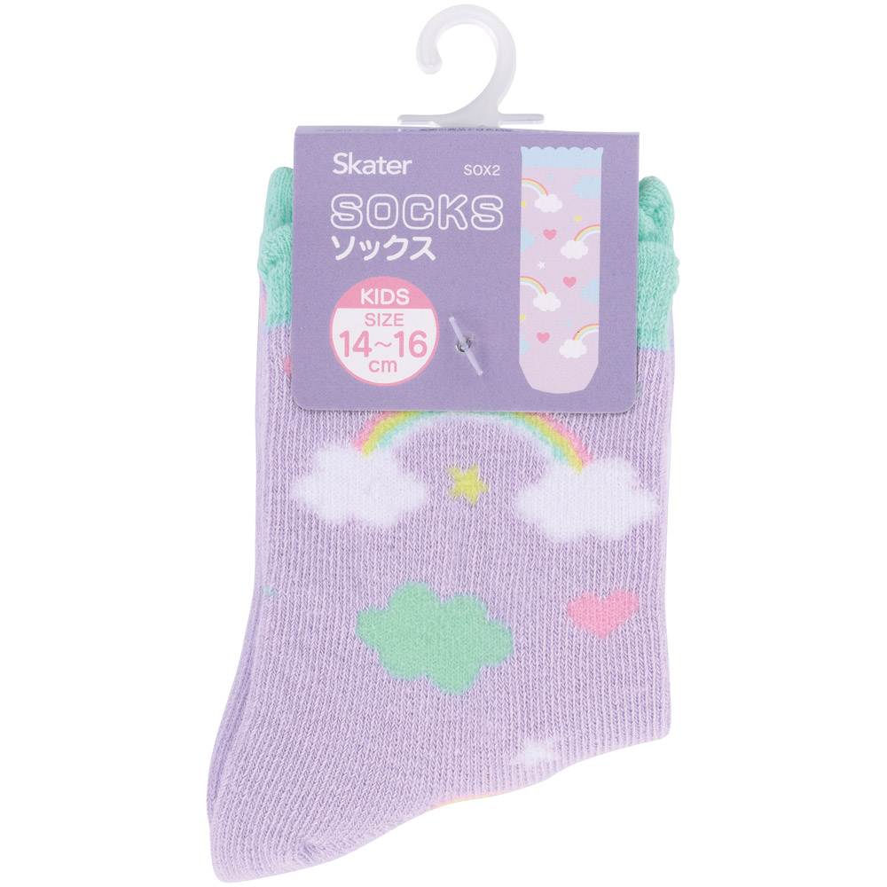 【メール便対象品】 靴下 キッズ 子供用靴下 ソックス 14～16cm くつ下 こども 1足 スケーター skater SOX2 リトルユニコーン 空 虹 メルヘン 女の子 女子【子ども プレゼント 子供用 かわいい くつした】