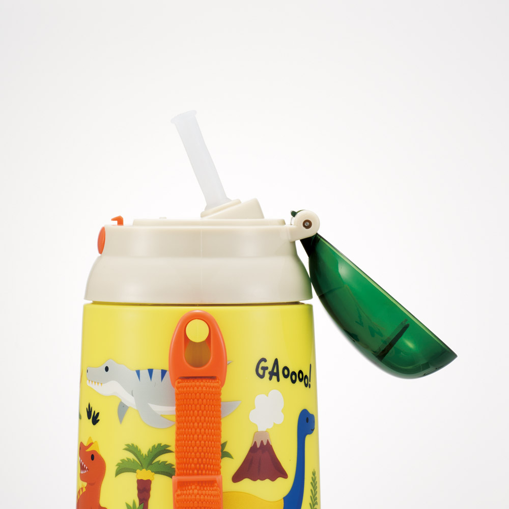 スケーター 水筒 ストロー飲み水筒 400ml シリコン製ストローホッパ水筒 プラスチック skater SSH4C ディノサウルス 2026 恐竜 ダイナソー 男の子 男子【水分補給 遠足 ピクニック 幼稚園 保育園 キッズ 子供 可愛い】