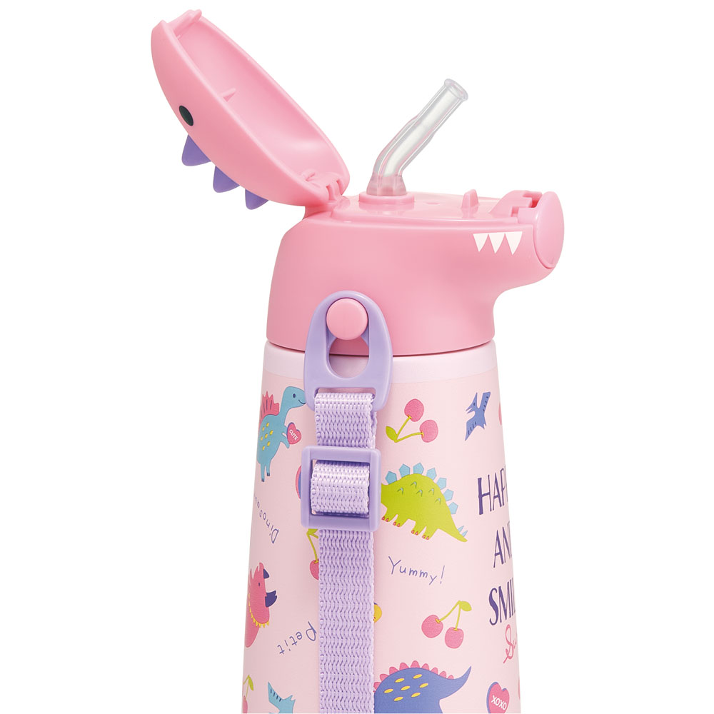 ダイカットストローステンレスボトル 370ml ハッピー&スマイル/SSH4D_4973307638244