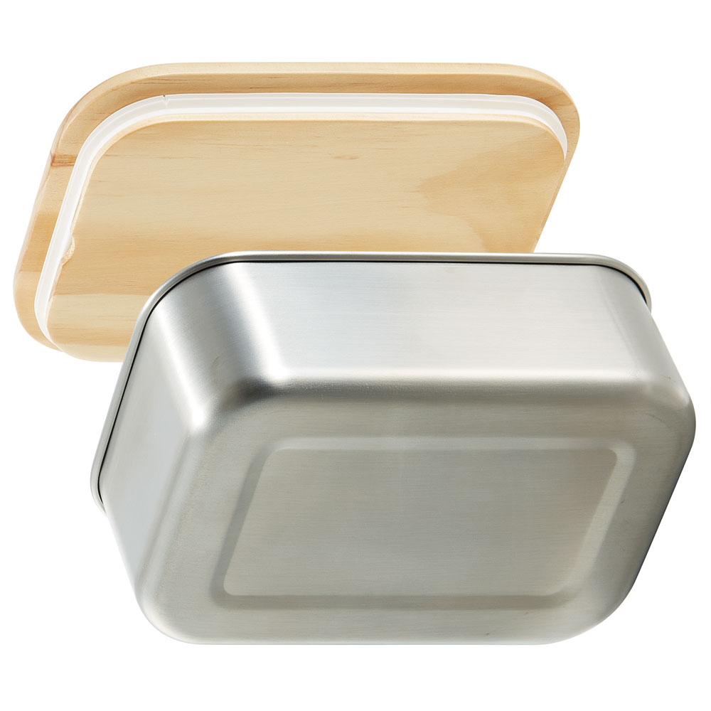 木蓋付き ステンレス 弁当箱 650ml ランチ ボックス パッキン 付き STLBT7B スケーター skater 木目 おしゃれ シンプル