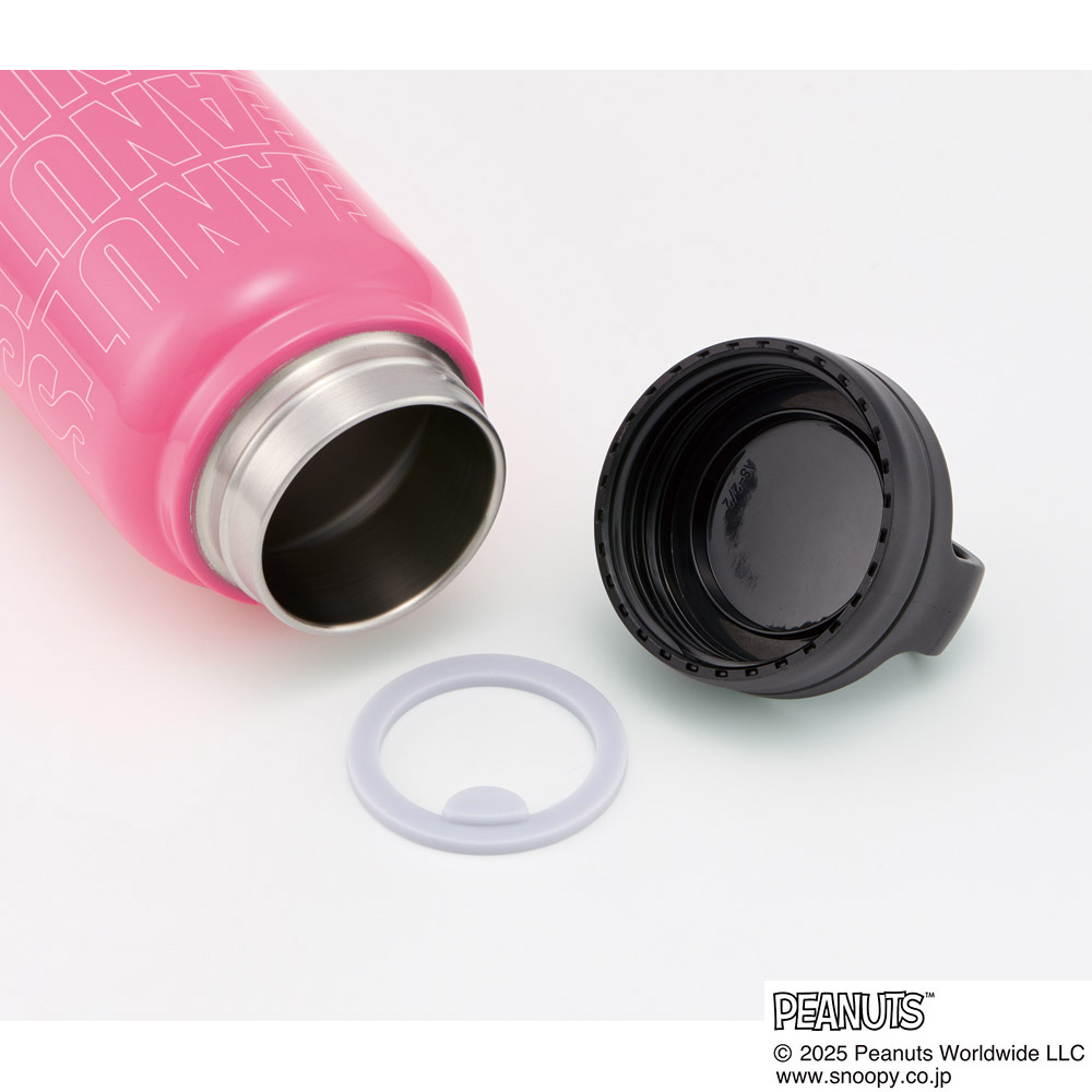 スケーター ステンレス マグボトル 水筒 500ml 保温 保冷 保温保冷 直飲み 500 skater STSC5 スヌーピー ネオンカラー ピンク SNOOPY ピーナッツ【保冷保温 スクリューハンドル付き マイボトル おしゃれ】