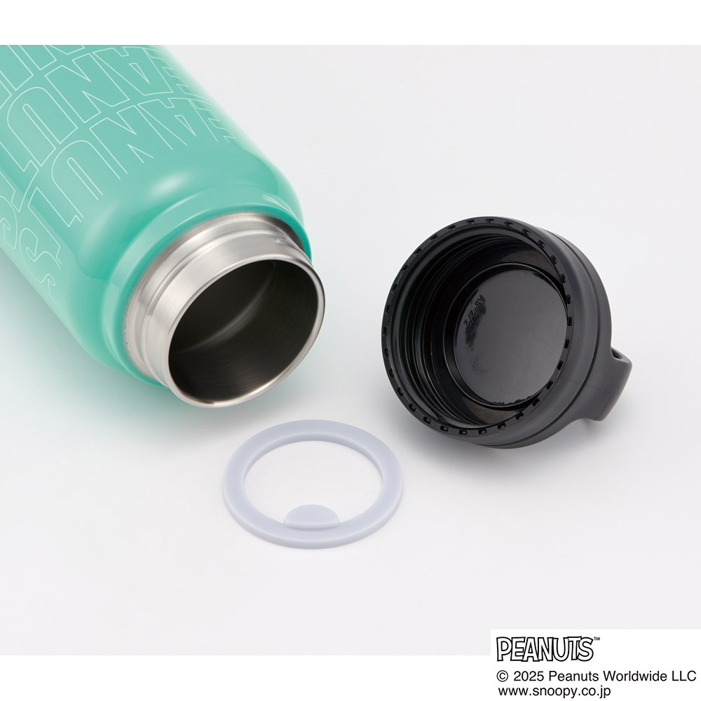スケーター ステンレス マグボトル 水筒 500ml 保温 保冷 保温保冷 直飲み 500 skater STSC5 スヌーピー ネオンカラー グリーン SNOOPY ピーナッツ【保冷保温 スクリューハンドル付き マイボトル おしゃれ】