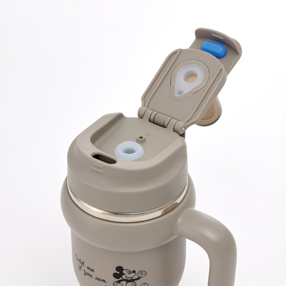 スケーター ハンドル付 タンブラー 570ml ストロー ステンレス ボトル 保温 保冷 直飲み 2WAY skater STSTB6 ミッキーマウス ミッキー Mickey 男の子 女の子【子供 キッズ 大人 真空二重構造 持ち手付き】