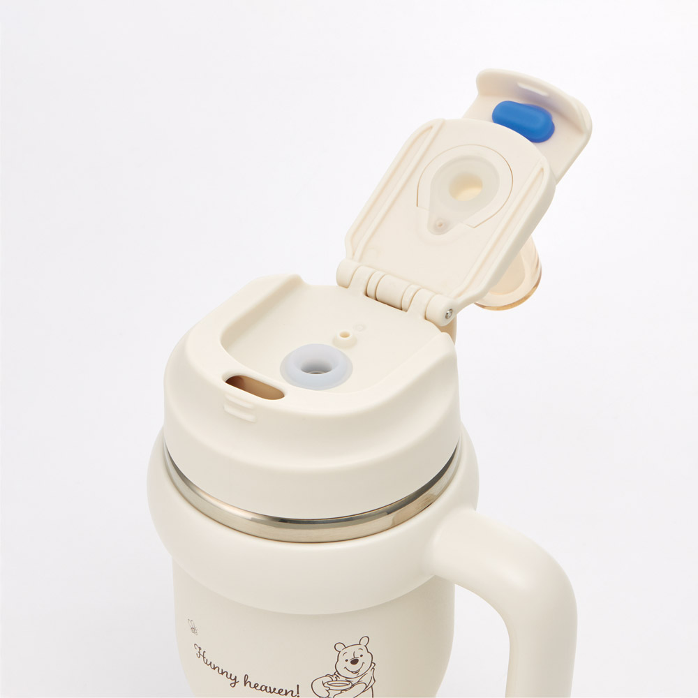 スケーター ハンドル付 タンブラー 570ml ストロー ステンレス ボトル 保温 保冷 直飲み 2WAY skater STSTB6 くまのプーさん プーさん Pooh 女性 レディース【子供 キッズ 大人 真空二重構造 持ち手付き】