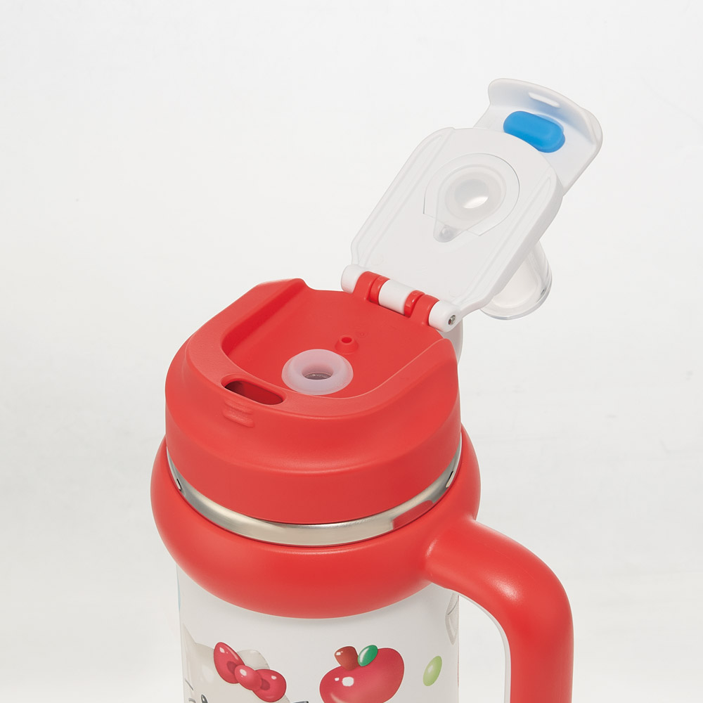 スケーター ハンドル付 タンブラー 830ml ストロー ステンレス ボトル 保温 保冷 直飲み 2WAY skater STSTB9 キティ ハローキティ キティちゃん サンリオ 女の子【子供 キッズ 大人 真空二重構造 持ち手付き】