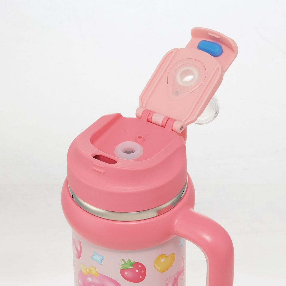 スケーター ハンドル付 タンブラー 830ml ストロー ステンレス ボトル 保温 保冷 直飲み 2WAY skater STSTB9 マイメロディ マイメロ サンリオ 女の子 女子【子供 キッズ 大人 真空二重構造 持ち手付き】