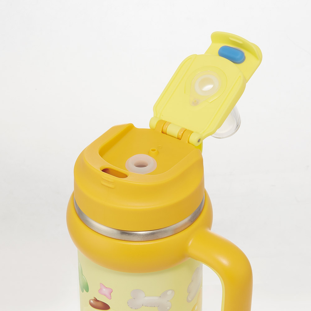 スケーター ハンドル付 タンブラー 830ml ストロー ステンレス ボトル 保温 保冷 直飲み 2WAY skater STSTB9 ポムポム プリン サンリオ 女の子 男の子 女子【子供 キッズ 大人 真空二重構造 持ち手付き】