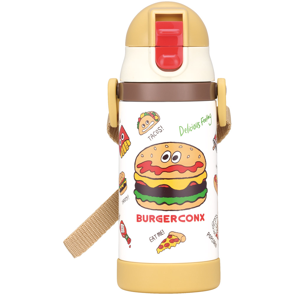 【送料無料】保冷 ステンレス ストローマグ 350ml ベビーマグ ベビー 水筒 赤ちゃん マグ skater スケーター STWM3N バーガーコンクス BURGER CONX 男の子 女の子【トレーニングマグ 子供 ワンプッシュ かわいい ギフト】