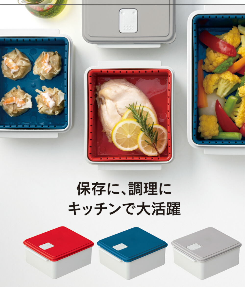 電子レンジ スチーム 調理 保存 容器 M チキン 野菜 魚 調理 簡単 ヘルシー スケーター skater UDY1ST レッド 赤 あか おしゃれ シンプル
