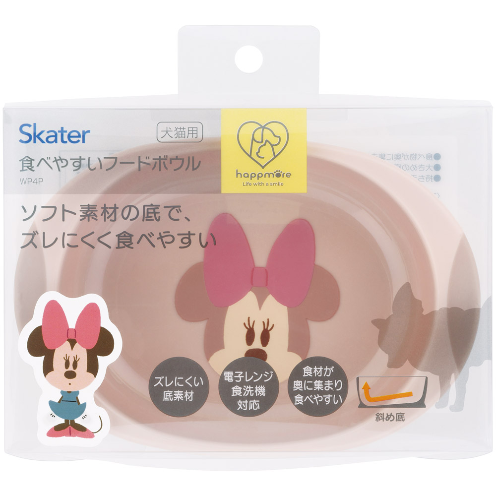 食べやすい フードボウル えさ入れ 餌皿 犬 猫 ペット かわいい 餌 水 キャラクター skater スケーター WP4P ミニーマウス ミニー Minnie ディズニー 女の子【犬用 猫用 食器 餌入れ プラスチック ペットボウル】