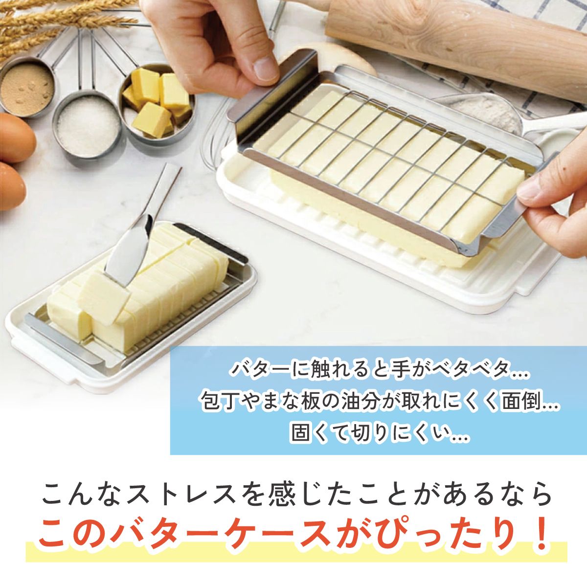 【送料無料】バターカッター&バターケース(バターナイフ付き) ベーシック/BTG2DXNN_4973307597299