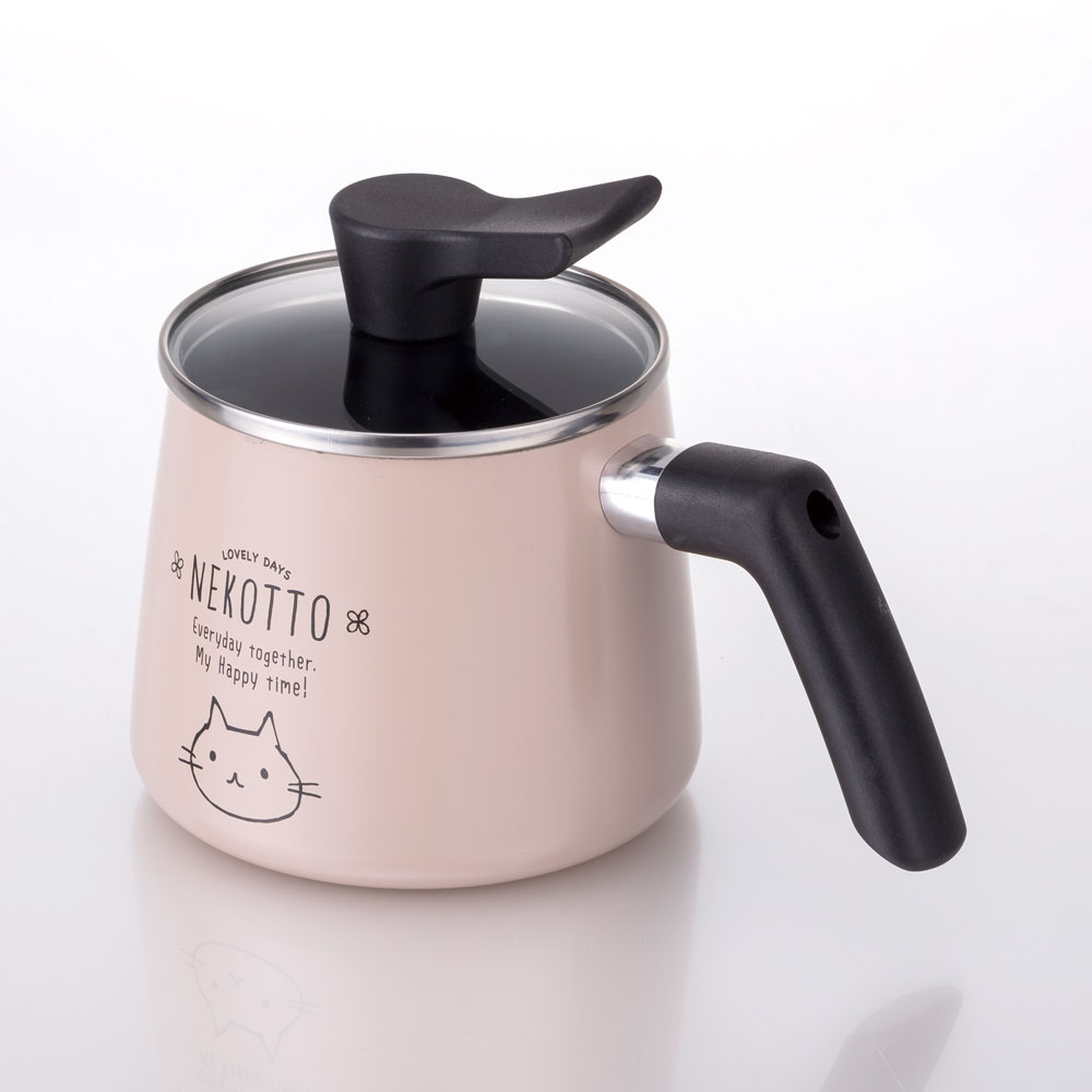 マルチポット 1.3L 1300ml 鍋 なべ 片手鍋 ガス火用 調理器具 調理 料理 スケーター skater ANMP1 ねこっと ネコ柄 猫柄 女の子 女子 レディース