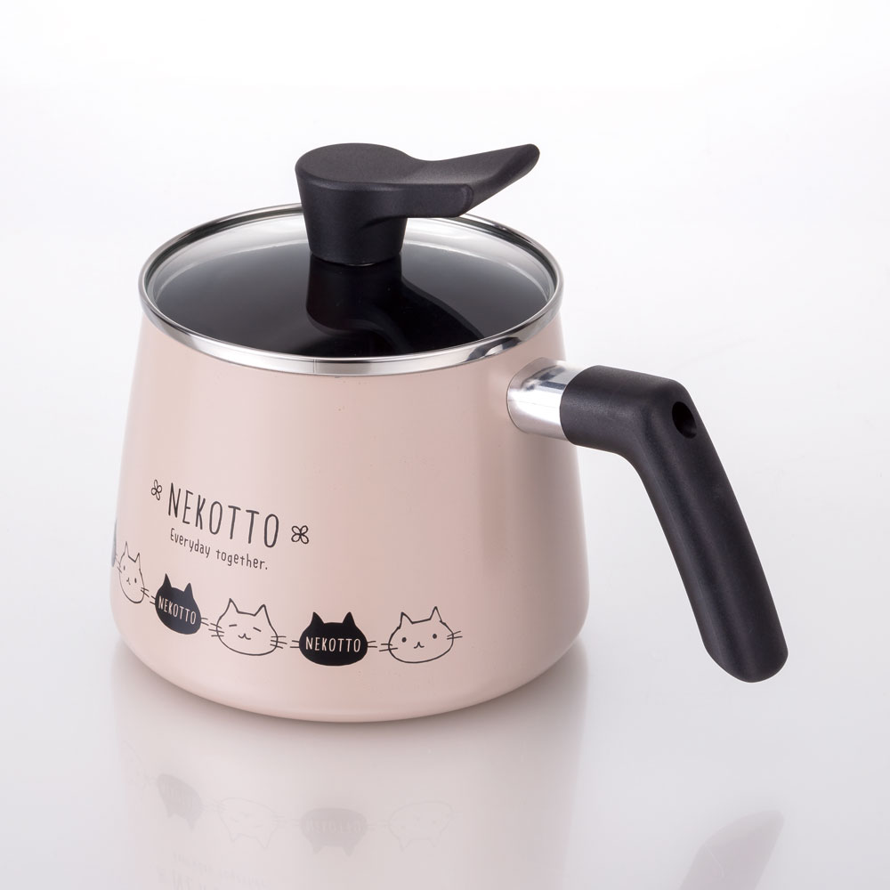 マルチポット 1.9L 1900ml 鍋 なべ 片手鍋 ガス火用 調理器具 調理 料理 スケーター skater ANMP2 ねこっと ネコ柄 猫柄 女の子 女子 レディース