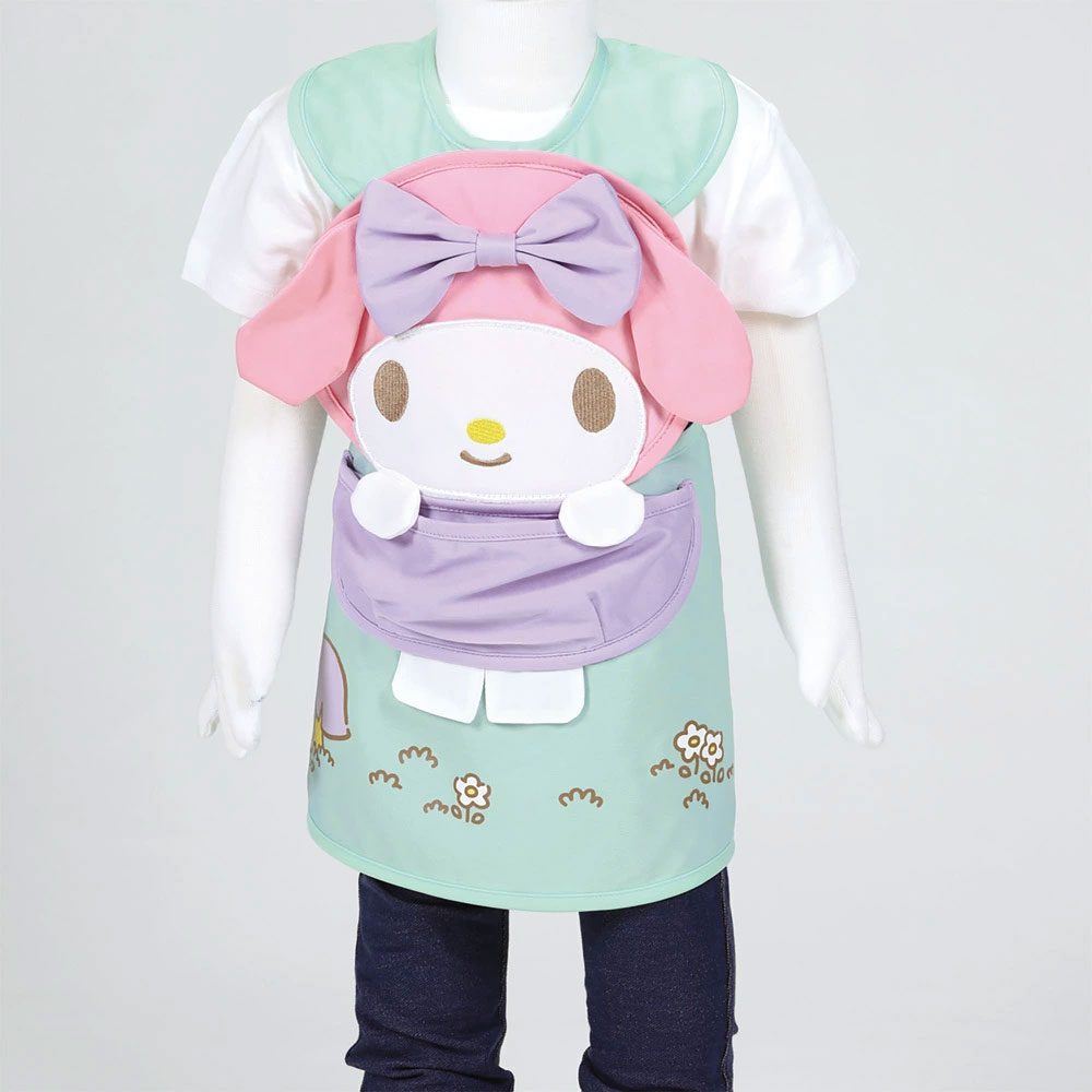 【送料無料】ダイカット エプロン ベビー 用品 可愛い 便利 ごはん 食べこぼし キャラクター スケーター skater CBAEP1 マイメロディ マイメロ サンリオ 女の子 女子【食事 汚れ 防止 撥水加工 洗濯機可 子供】