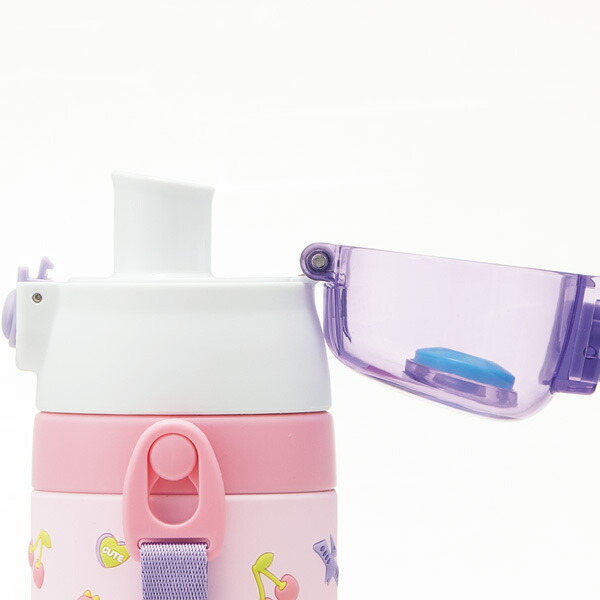 立体プリント 水筒 キッズ ワンタッチ 直飲み ステンレス 480ml おしゃれ かわいい スケーター SDPV5 ハッピー&スマイル 恐竜