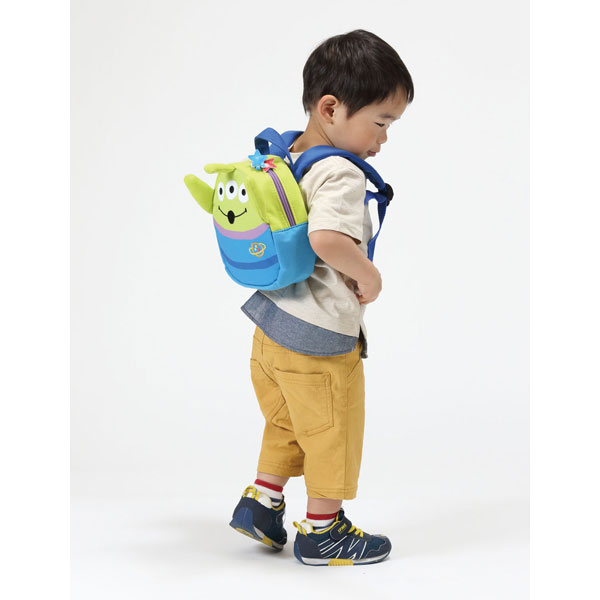 【送料無料】【ベビー用品】ハーネス付きダイカットリュックサック●エイリアン[トイストーリー]●// ベビーリュック 買い物 散歩 ハーネス 安全ベルト 名札 ネームタグ 迷子ひも おでかけ 小物入れ ミニバッグ 可愛い キャラバッグ か スケーター